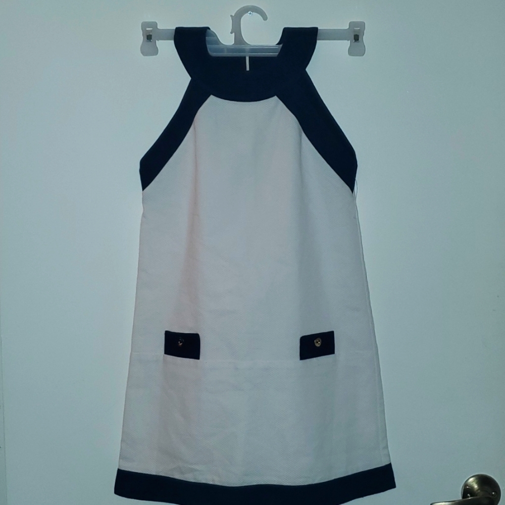 NWT Girls White/Navy Dress size 16